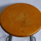 High stool in wood and metal