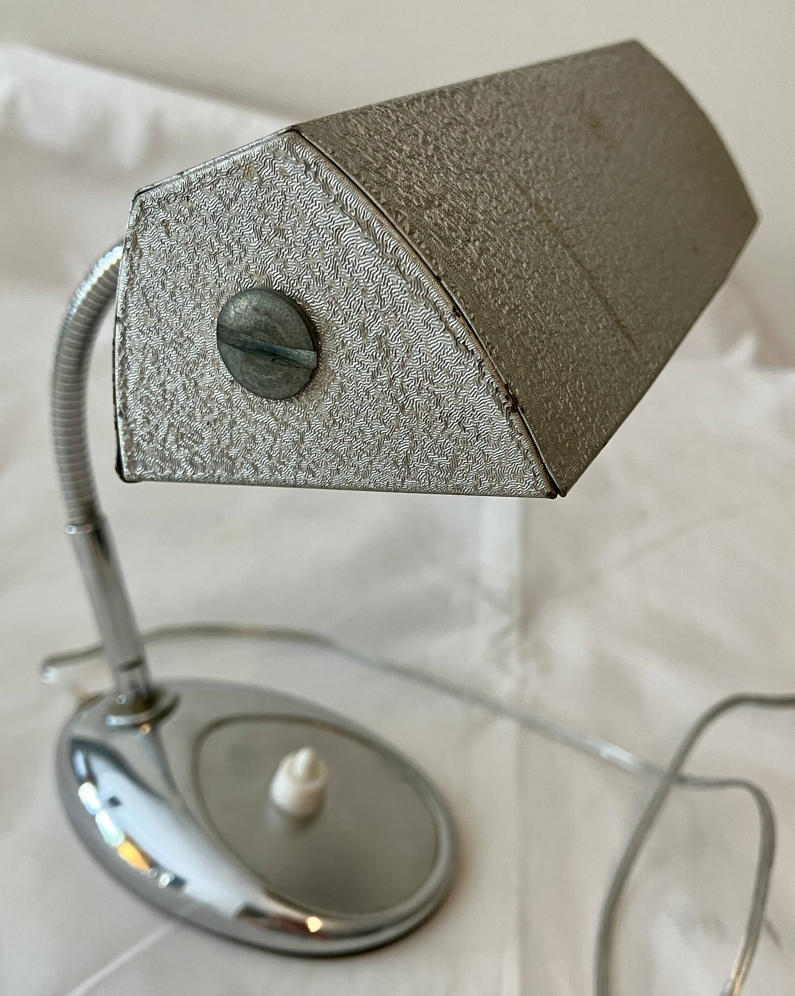 1960s steel and chrome desk lamp