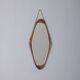 Vintage 1960s oval wooden wall mirror, Italian design