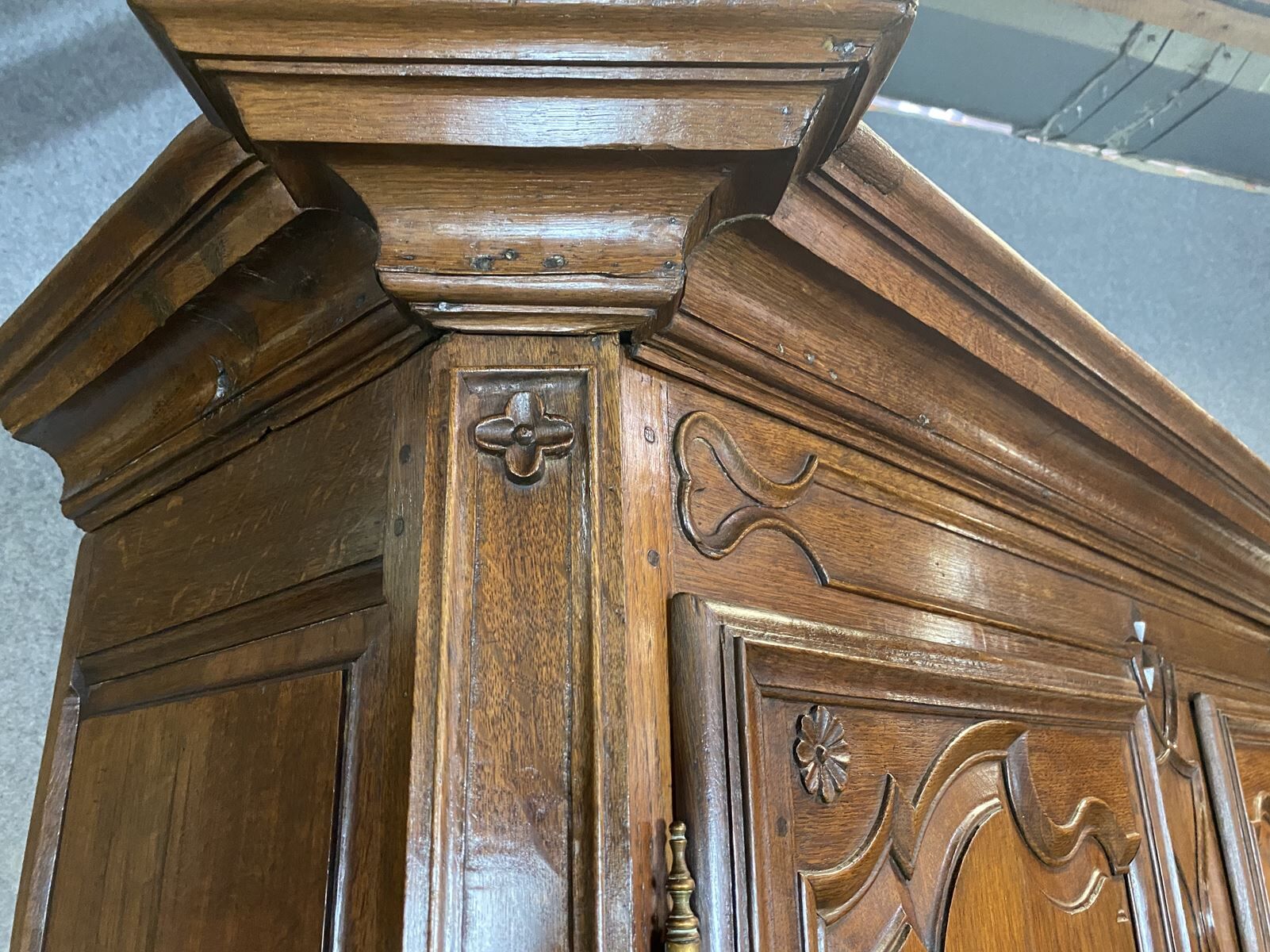 19th century 2-body sideboard in light oak
