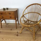 Rattan basket armchair