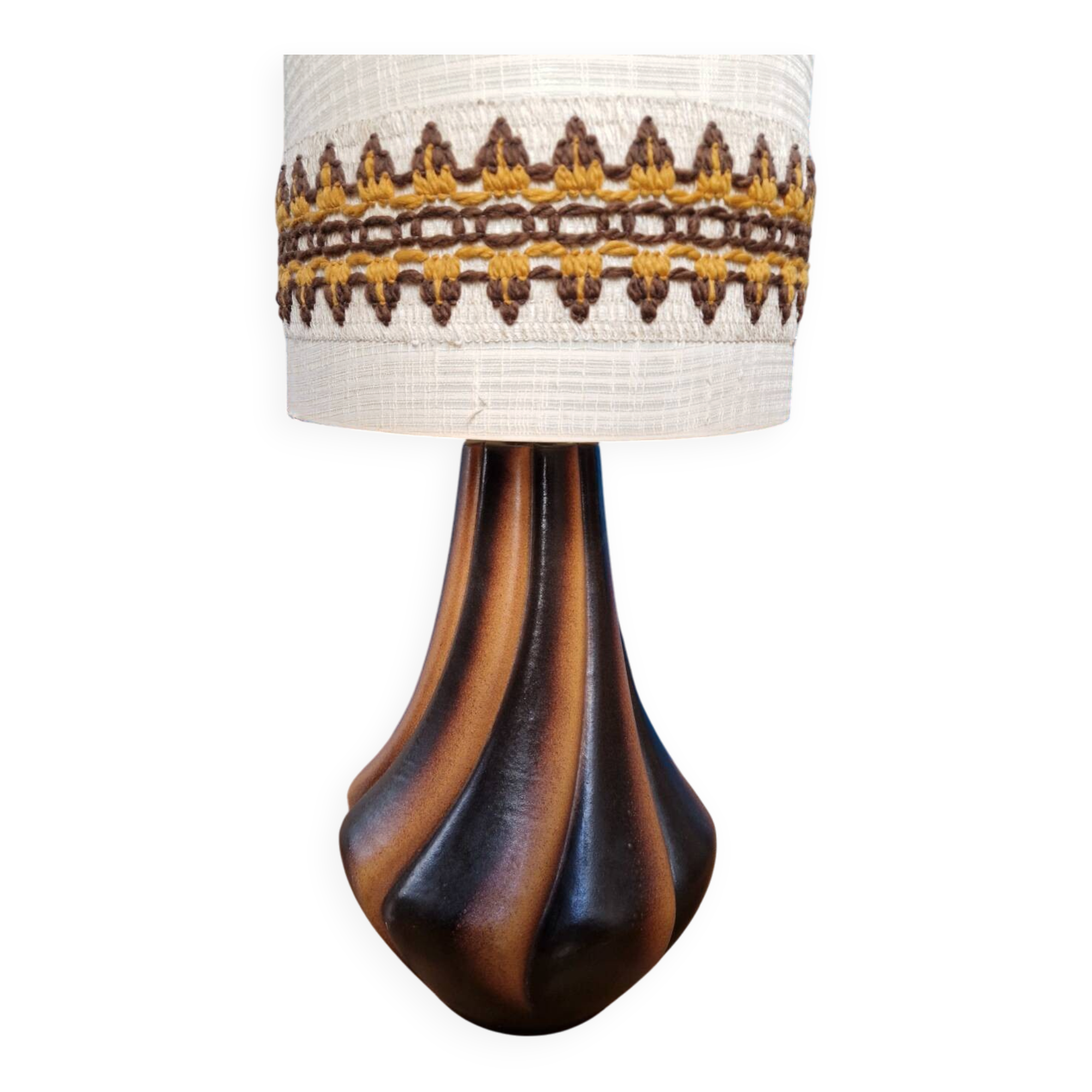 Vintage character floor lamp with period shade 132cm