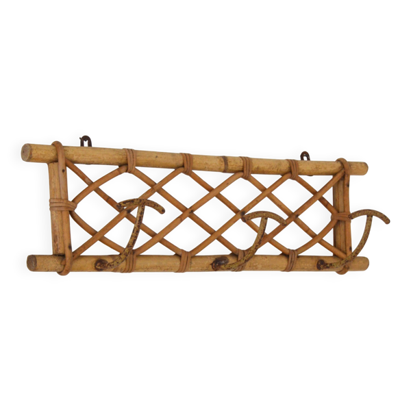 Porte manteaux en rotin vintage 1960s
