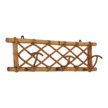 Porte manteaux en rotin vintage 1960s