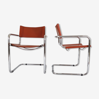 Pair of modernist canteliver Mart Stam S34 chairs