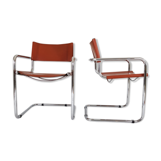 Pair of modernist canteliver Mart Stam S34 chairs