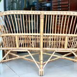 Old vintage sofa / rattan bench