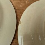 Set of 4 old opaque porcelain plates from Gien, Venice Terre de fer model