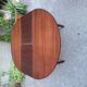 Table à manger en bois avec plateau rond extensible, années 1950