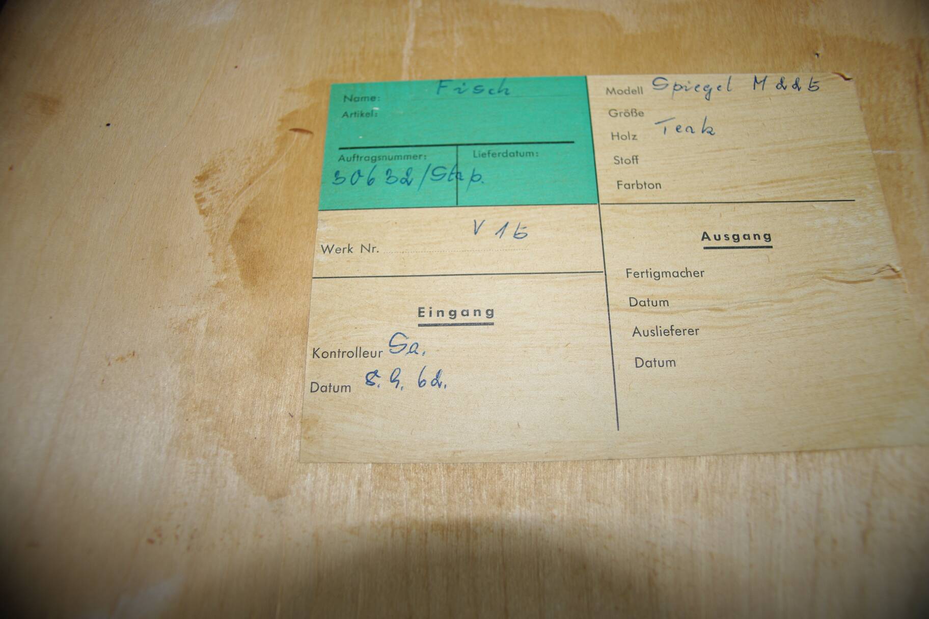 Large vintage teak mirror germany 1960