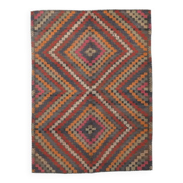 5x7 Bohemian Handmade Turkish Vintage Kilim Rug, 171x225Cm