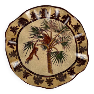 Plat en faïence craquelée - exotique