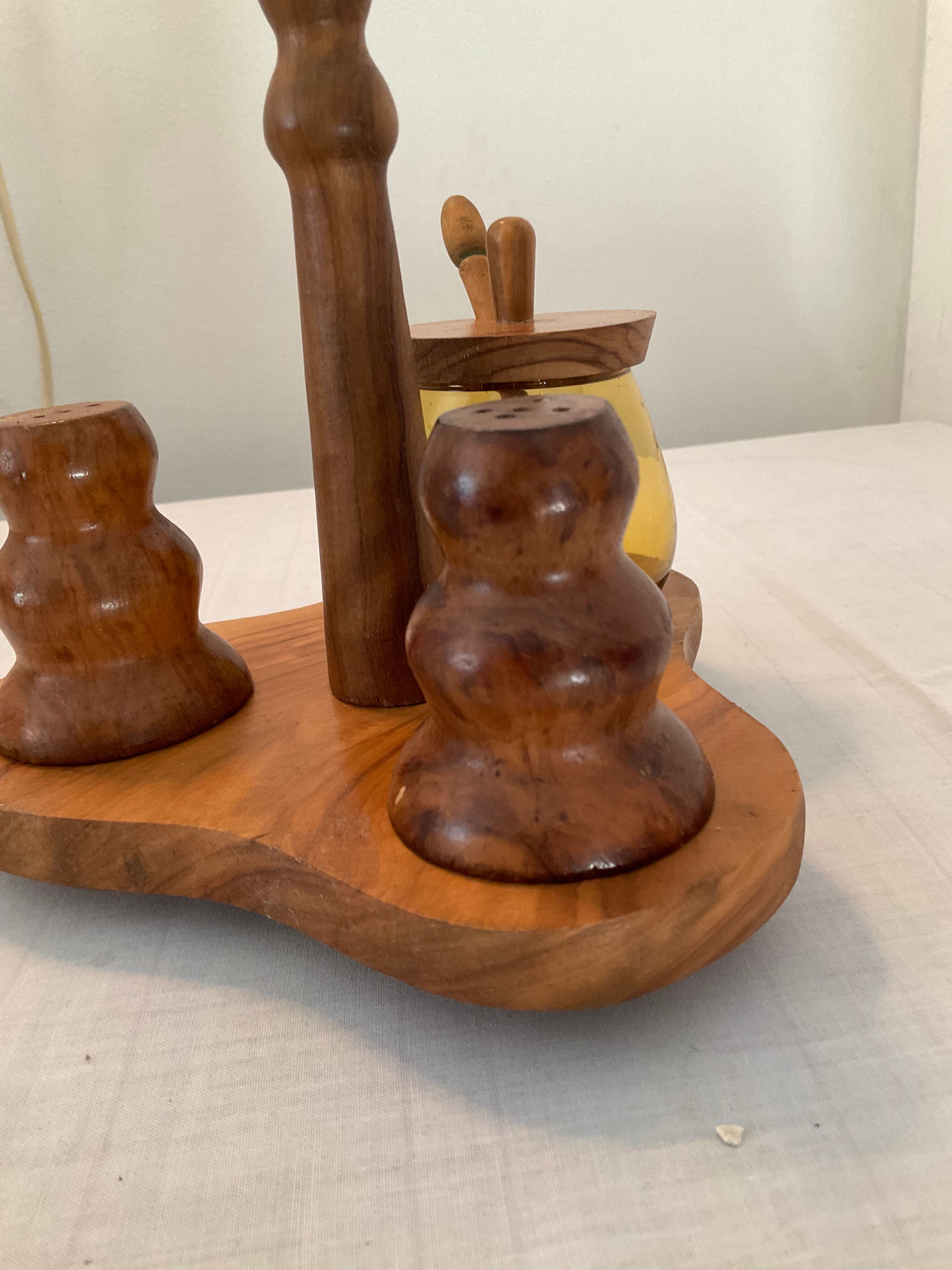 Scandinavian wooden table servant from the 70s