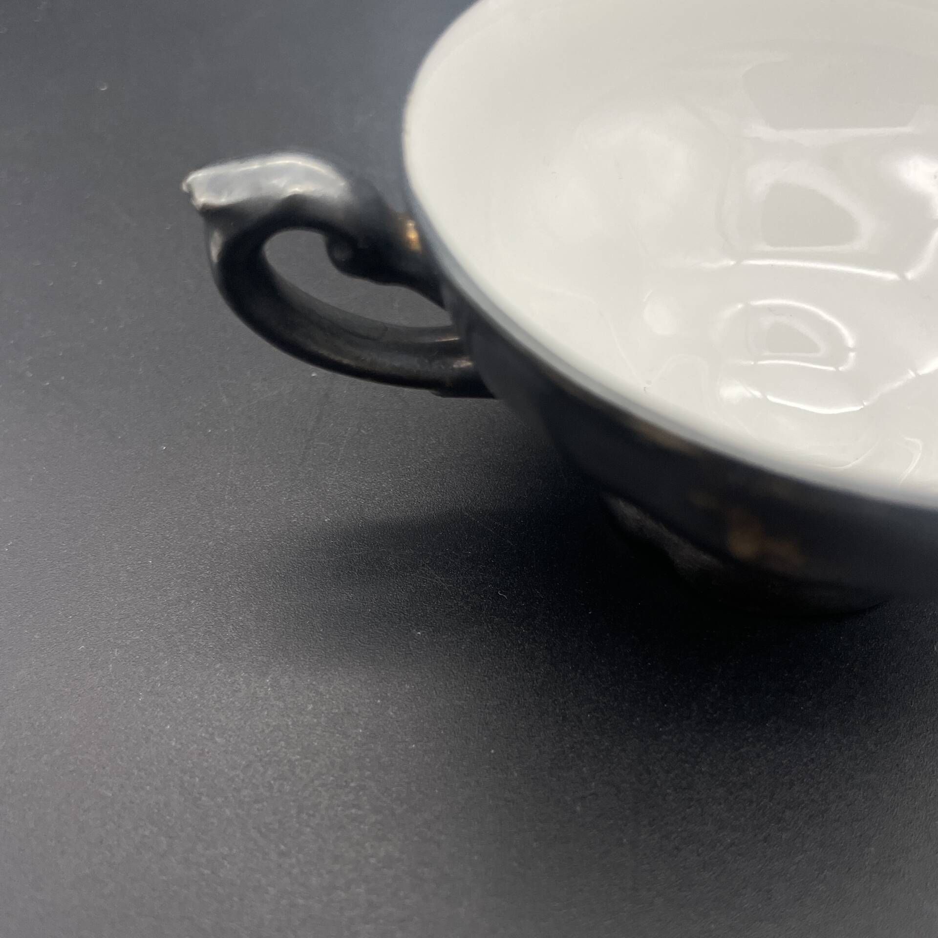 Vintage silver-plated porcelain moka cup RW Bavaria with saucer