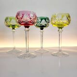 Box of 4 Val Saint Lambert "Berncastel" no. 204 Roemer glass – Belgium 1905