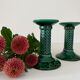 Pair of vintage art deco ceramic candle holders