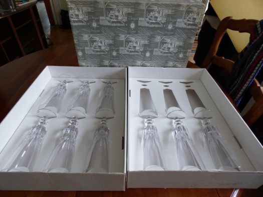 Set of 9 crystal flutes from Bayel cristallerie royale de Champagne
