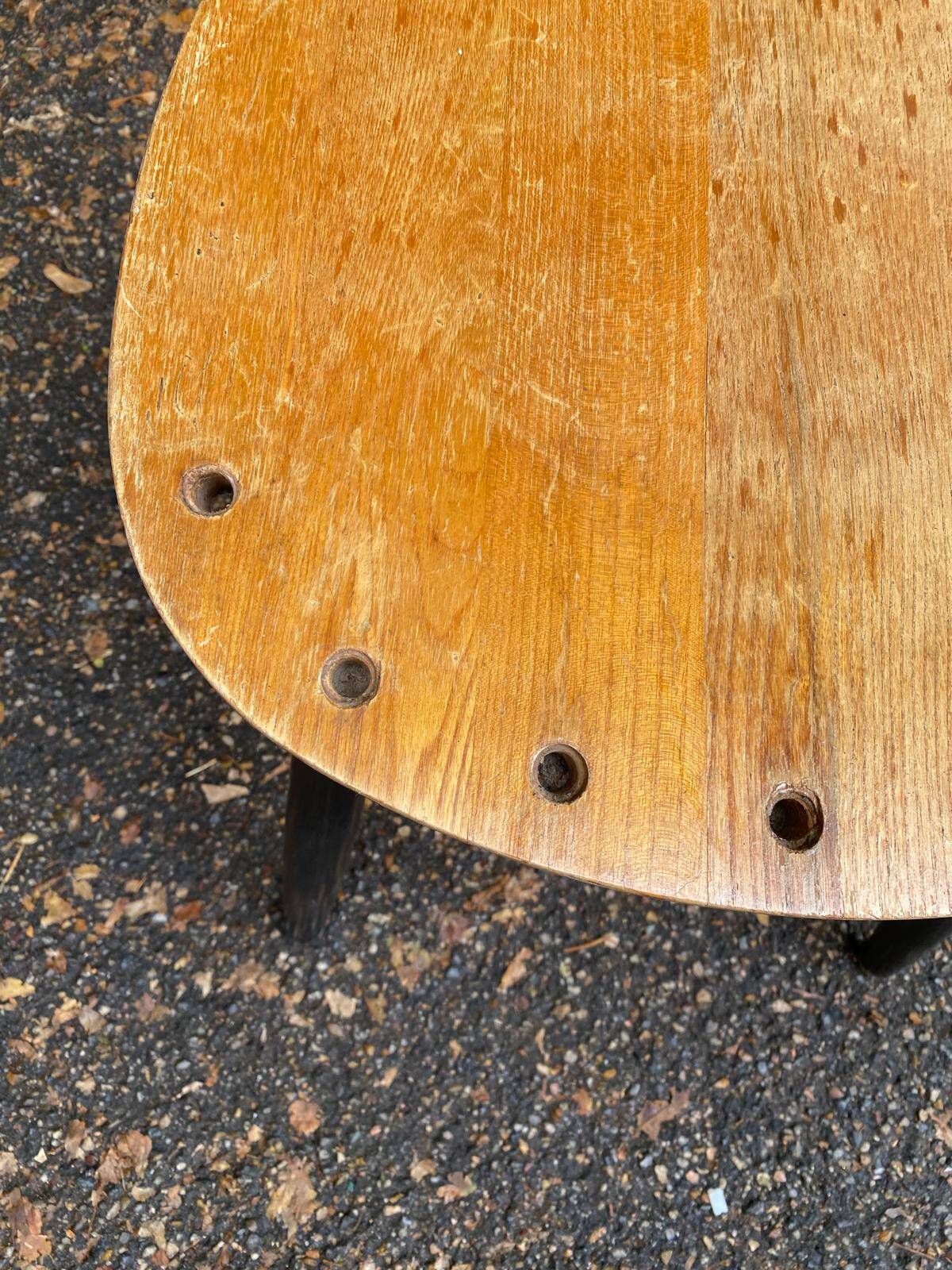 Vintage Scandinavian stool for Asko in solid wood