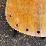 Vintage Scandinavian stool for Asko in solid wood