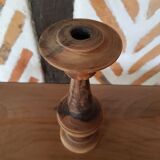Solid olive candle holder