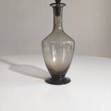 Italian decanter in smoked blown glass 1970