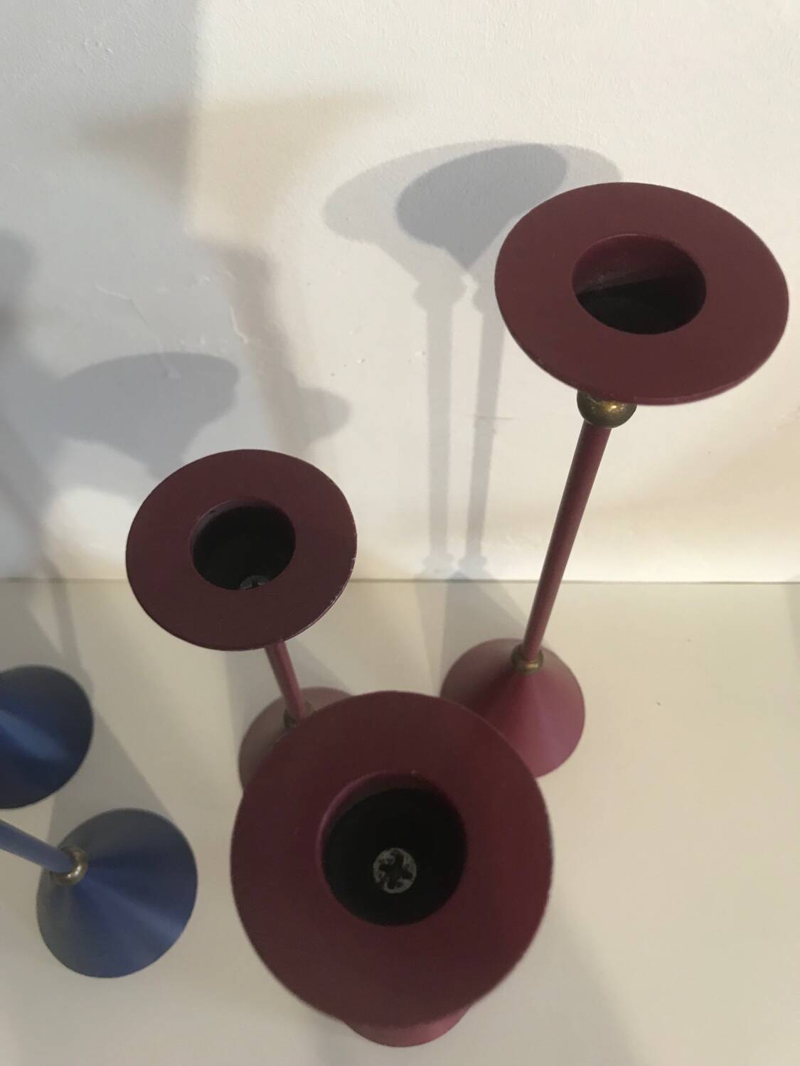 Vintage memphis design candle holders