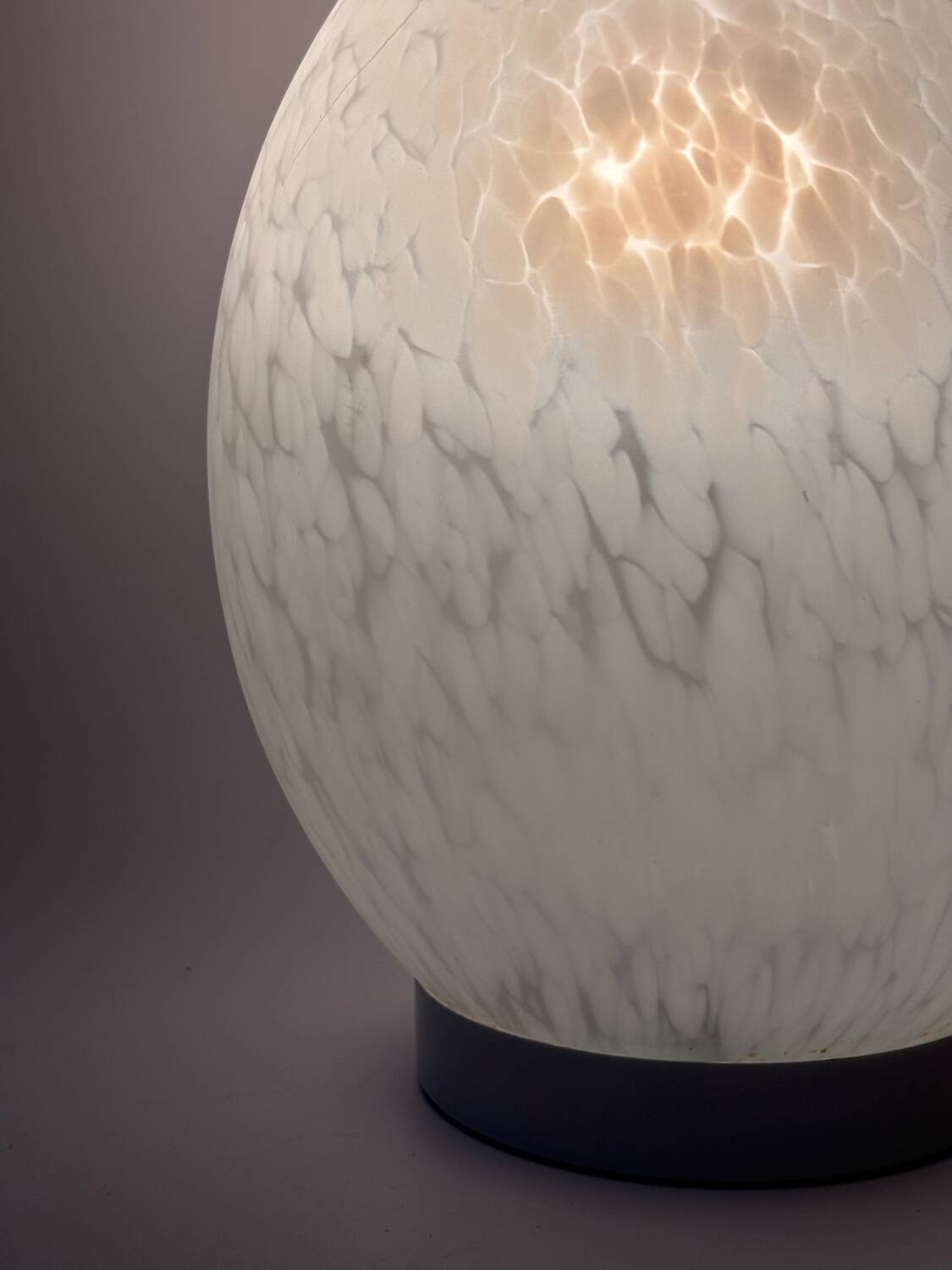 Vintage speckled glass egg lamp