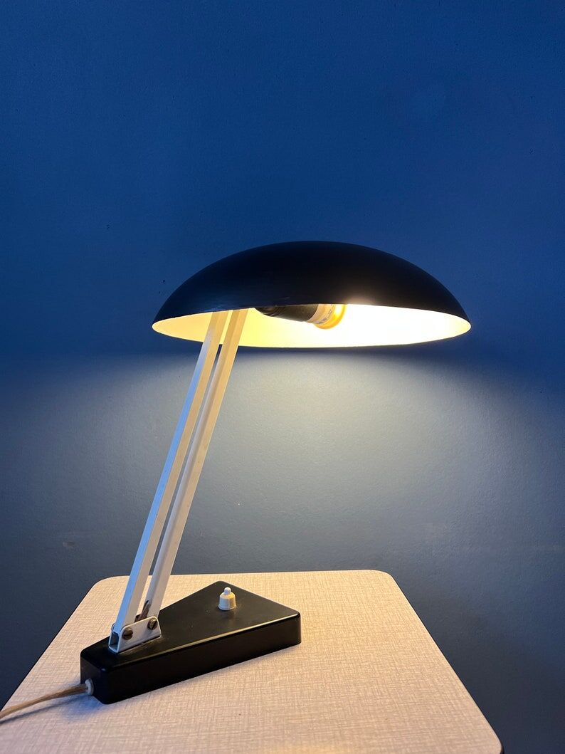Black vintage flexible desk lamp by Hala