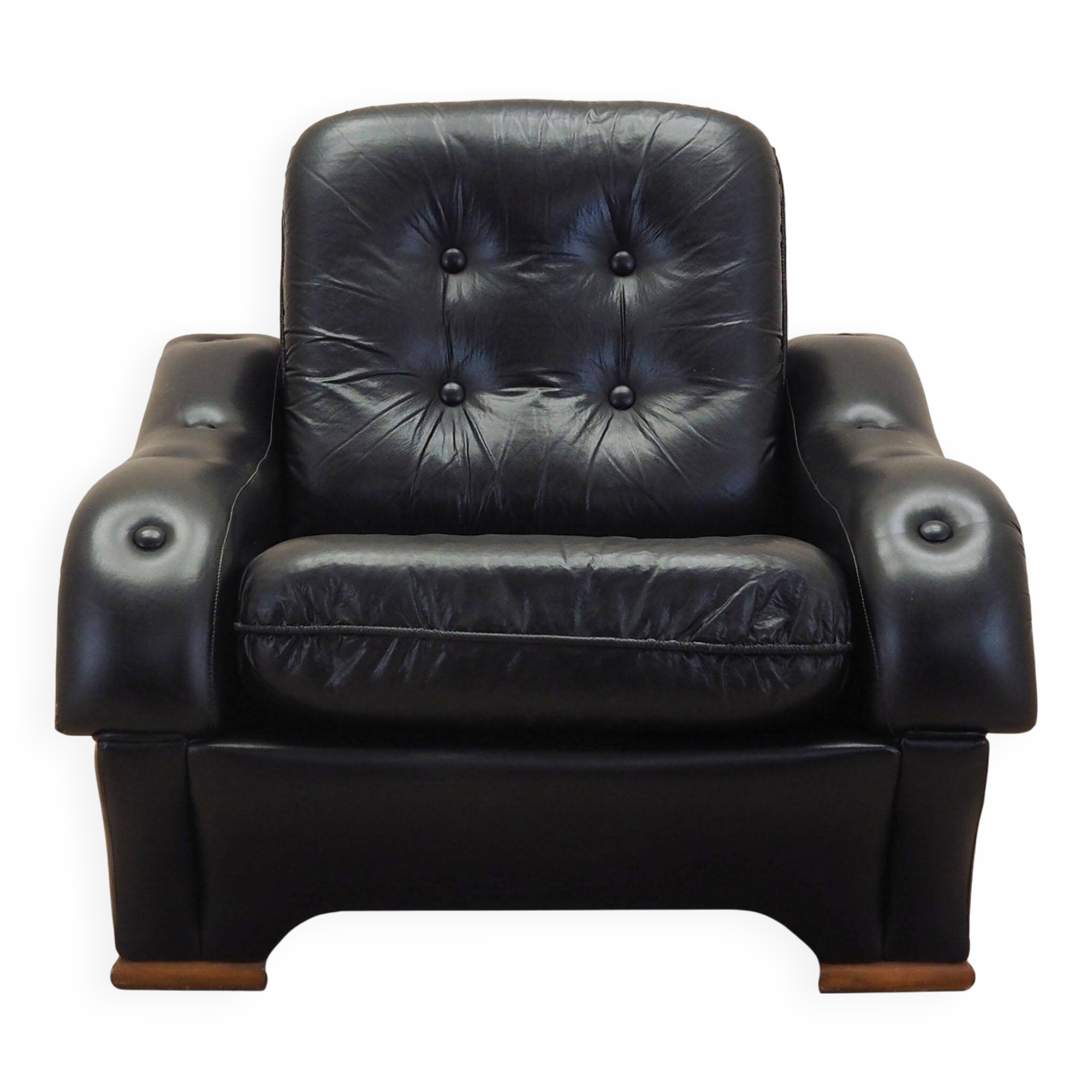 Black armchair, Italian design, 1980s, production: Italy