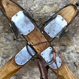 Old skis wood ash deco chalet mountain vintage 208 cm