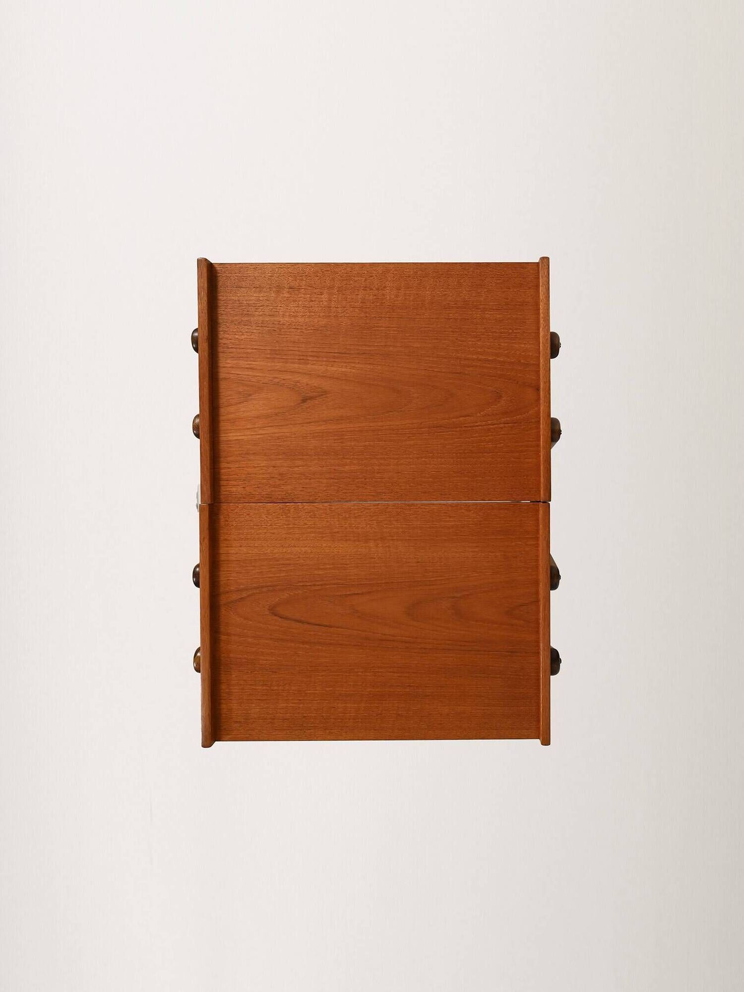 Pair of Scandinavian bedside tables in teak with Vienna cane