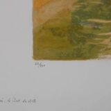 Paul COLLOMB: Paris, The Pont des Arts, signed original lithograph