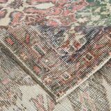 Green Beige Medallion vintage turkish Rug, hand made vintage carpet