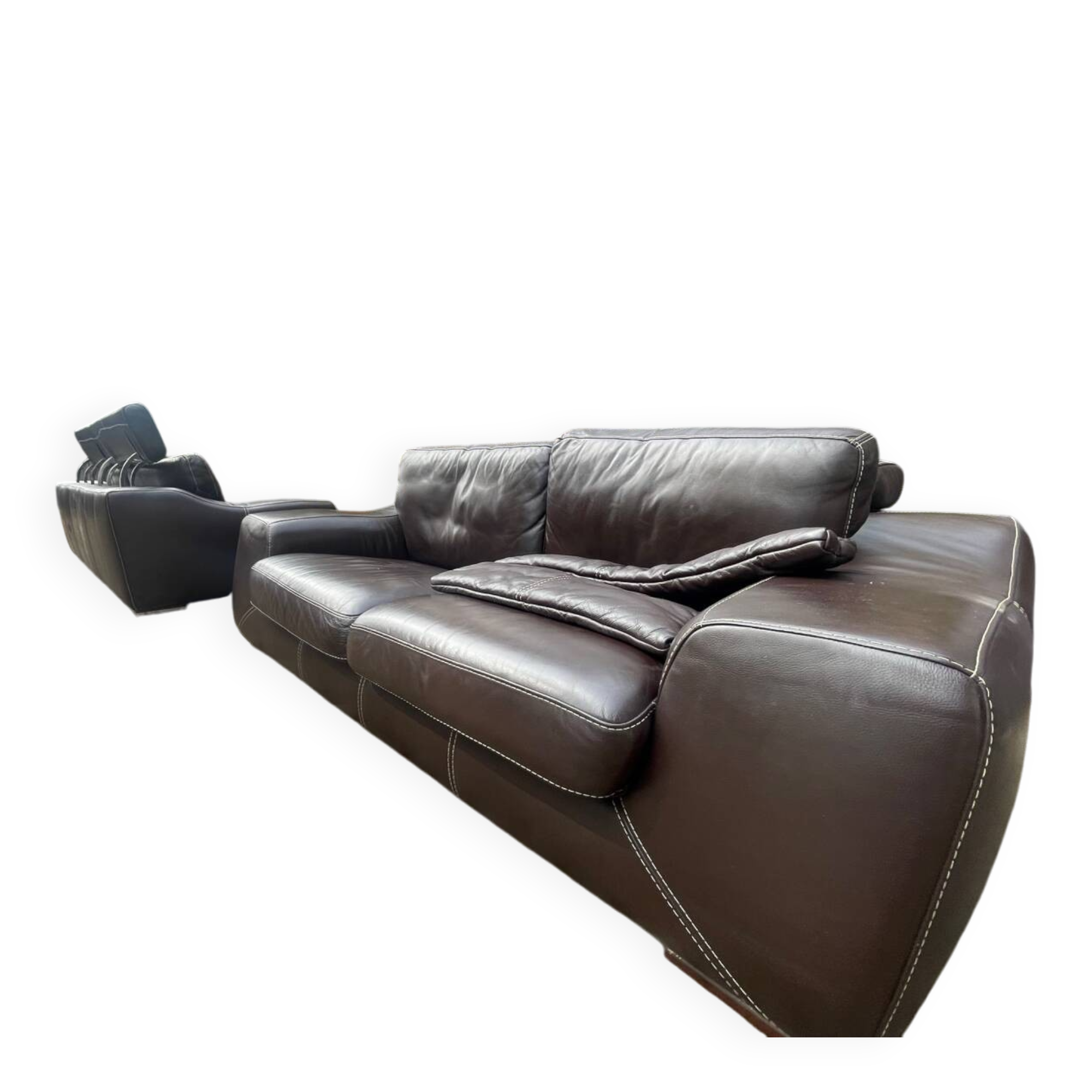 2 canapés cuir véritable fabrication italienne