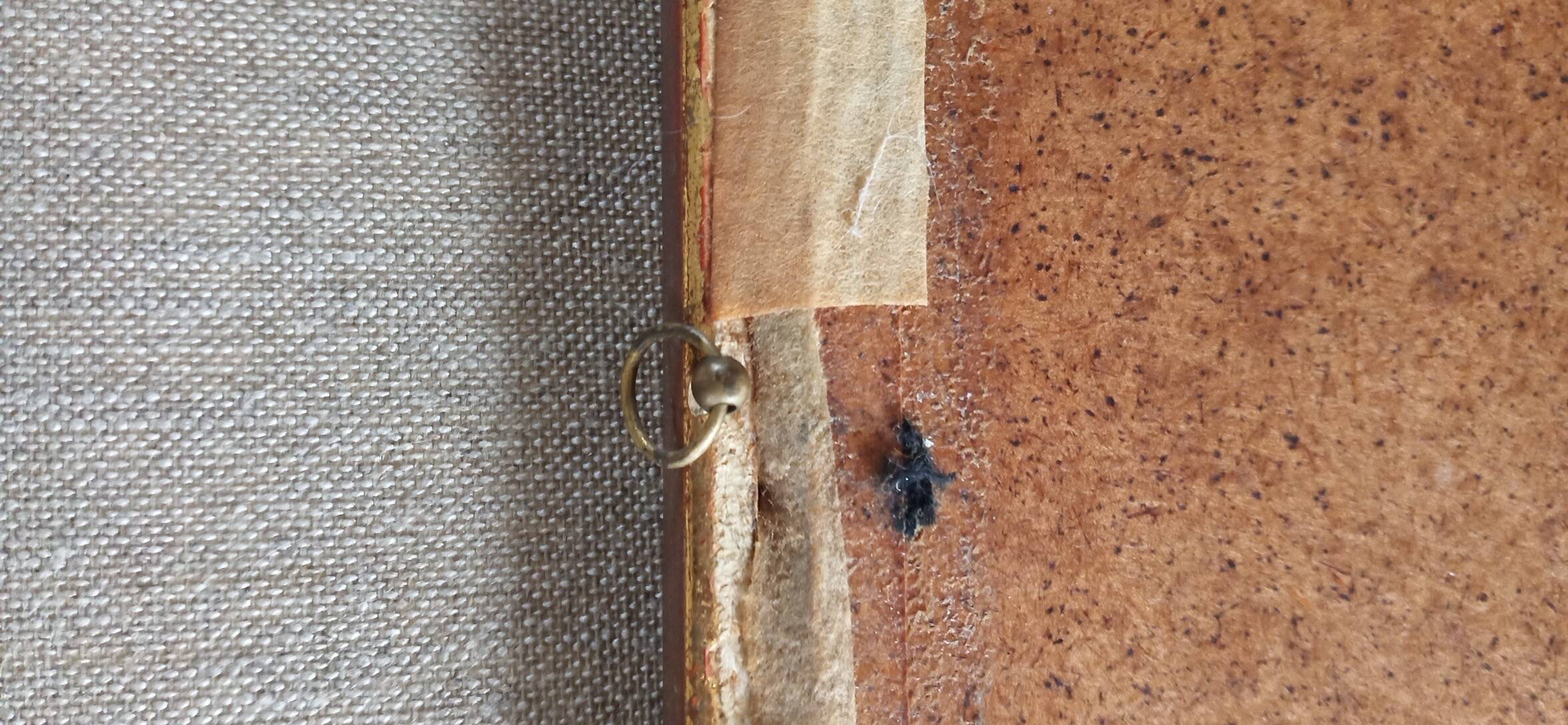 Painting with birds in an old golden frame