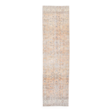 Tapis de couloir turc vintage à motif floral