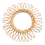 Small rattan sun mirror 1970