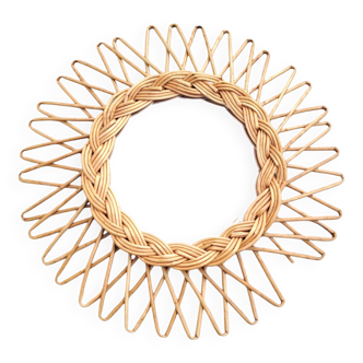 Small rattan sun mirror 1970