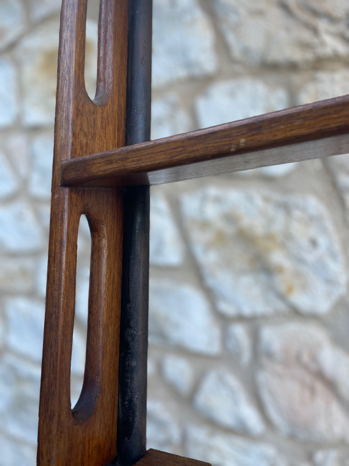 Wooden and iron boat ladder