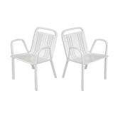 Paire de fauteuils en acier alvéolé France circa 1950