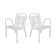 Pair of honeycomb steel armchairs. France, circa 1950.