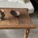 Large upcycled golden teak coffee table L1m60 W70 H45