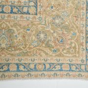 Sky Blue Hand Knotted Antique Vintage Persian Tabriz Rug, 293x407 Cm