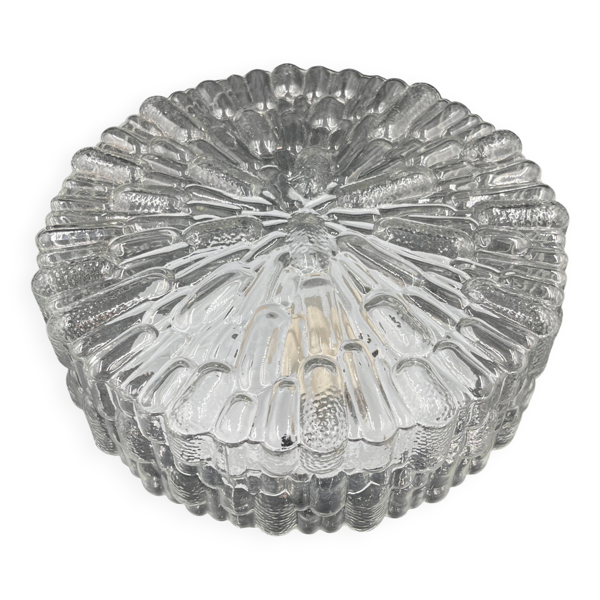 Massive molded glass ceiling light