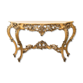 Console marble leaf gold 50