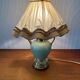Lampe de chevet Vintage pied porcelaine vert et doré