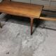 Vintage Scandinavian design table in Teak asymmetric extension by Johannes Andersen 1960