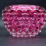 Rare pink Barovier e Toso Bugnato vase