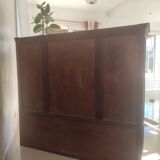 Old sideboard showcase 19th patinated matt black