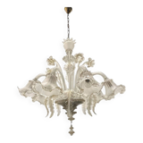 Grand lustre vénitien en verre de Murano des années 1960